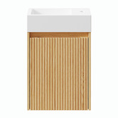 Temple &amp; Webster Panama 400mm Wall Hung Small Space Single Vanity with Integrated Basin