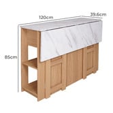 Temple &amp; Webster Ambrose Extendable Kitchen Island Bench with Storage