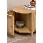 Temple &amp; Webster Alexandra Curved Mango Wood &amp; Rattan TV Unit
