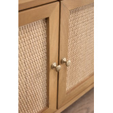 Temple &amp; Webster Alexandra Curved Mango Wood &amp; Rattan TV Unit