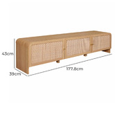 Temple &amp; Webster Maxine Curved Rattan TV Unit