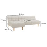 Temple &amp; Webster Dylan 4 Seater Chenille Sofa Bed with Reversible Chaise
