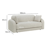 Temple &amp; Webster Georgia 3 Seater Queen Boucle Sofa Bed