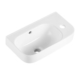 Temple &amp; Webster Sabina 450mm Gloss White Ceramic Wall Hung Basin with Overflow
