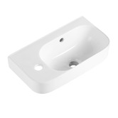 Temple &amp; Webster Sabina 450mm Gloss White Ceramic Wall Hung Basin with Overflow