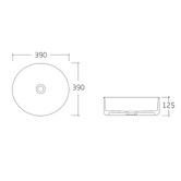 Temple &amp; Webster Cosmo 390mm Matte White Round Ceramic Above Counter Basin