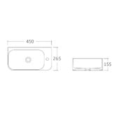 Temple &amp; Webster Sabina 450mm Gloss White Ceramic Wall Hung Basin with Overflow