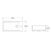 Temple &amp; Webster Sabina 405mm Gloss White Left Bowl Wall Hung Basin