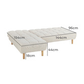 Temple &amp; Webster Dylan 4 Seater Chenille Sofa Bed with Reversible Chaise