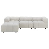 Temple &amp; Webster Levi 4 Seater Boucle Modular Sofa &amp; Ottoman Set