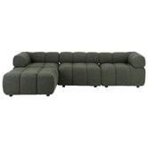 Temple &amp; Webster Levi 4 Seater Boucle Modular Sofa &amp; Ottoman Set