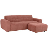 Temple &amp; Webster Quinn 3 Seater Chenille Sofa &amp; Ottoman Set
