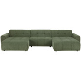 Temple &amp; Webster Quinn 5 Seater Chenille Modular Sofa with Double Chaise