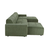 Temple &amp; Webster Quinn 5 Seater Chenille Modular Sofa with Double Chaise