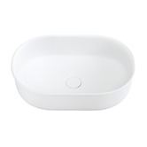 Temple &amp; Webster Cosmo 500mm Matte White Pill Ceramic Above Counter Basin