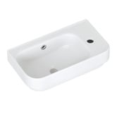 Temple &amp; Webster Sabina 450mm Gloss White Ceramic Wall Hung Basin with Overflow
