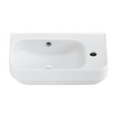Temple &amp; Webster Sabina 450mm Gloss White Ceramic Wall Hung Basin with Overflow