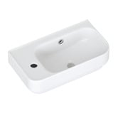 Temple &amp; Webster Sabina 450mm Gloss White Ceramic Wall Hung Basin with Overflow