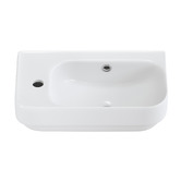 Temple &amp; Webster Sabina 450mm Gloss White Ceramic Wall Hung Basin with Overflow