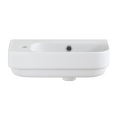 Temple &amp; Webster Sabina 450mm Gloss White Ceramic Wall Hung Basin with Overflow