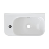 Temple &amp; Webster Sabina 450mm Gloss White Ceramic Wall Hung Basin with Overflow