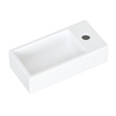 Temple &amp; Webster Sabina 405mm Gloss White Left Bowl Wall Hung Basin