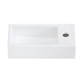 Temple &amp; Webster Sabina 405mm Gloss White Left Bowl Wall Hung Basin