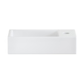 Temple &amp; Webster Sabina 405mm Gloss White Left Bowl Wall Hung Basin