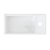 Temple &amp; Webster Sabina 405mm Gloss White Left Bowl Wall Hung Basin