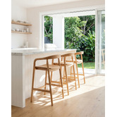 Temple &amp; Webster 65cm Bali Solid Rubberwood Bar Stool