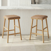 Temple &amp; Webster 63cm Mason Solid Rubberwood Bar Stools