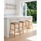 Temple &amp; Webster 63cm Mason Solid Rubberwood Bar Stools