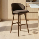 Temple &amp; Webster 65cm Colby Upholstered Bentwood Bar Stool
