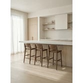 Temple &amp; Webster 65cm  Kobe High Back Ash Wood Barstool