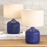 Temple &amp; Webster Darcy Ceramic &amp; Linen Bedside Lamp