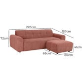 Temple &amp; Webster Quinn 3 Seater Chenille Sofa &amp; Ottoman Set
