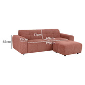 Temple &amp; Webster Quinn 3 Seater Chenille Sofa &amp; Ottoman Set