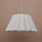 Temple &amp; Webster Clem White Fabric Scalloped Pendant Light
