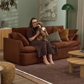 Temple &amp; Webster Softy Premium 3 Seater Queen Velvet Sofa Bed