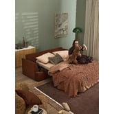 Temple &amp; Webster Softy Premium 3 Seater Queen Velvet Sofa Bed