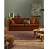 Temple &amp; Webster Softy Premium 3 Seater Queen Velvet Sofa Bed