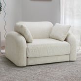 Temple &amp; Webster Georgia 1.5 Seater Single Boucle Sofa Bed