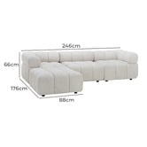 Temple &amp; Webster Levi 4 Seater Boucle Modular Sofa &amp; Ottoman Set