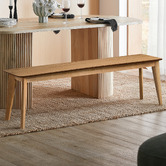 Temple &amp; Webster Larsen Rubberwood Dining Bench