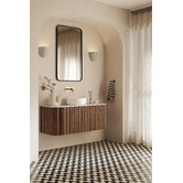 Temple &amp; Webster Clovelly 200mm Antique Brass Curved Bath/Basin Wall Mixer Set