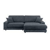 Temple &amp; Webster Casper 4 Seater Corduroy Sofa with Reversible Chaise