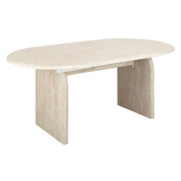 Temple &amp; Webster Julius Travertine-Look Extendable Dining Table