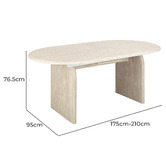 Temple &amp; Webster Julius Travertine-Look Extendable Dining Table