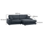 Temple &amp; Webster Casper 4 Seater Corduroy Sofa with Reversible Chaise