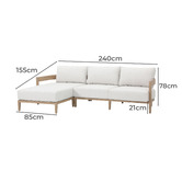 Temple &amp; Webster 3 Seater Venice Outdoor Modular Sofa with Left Chaise